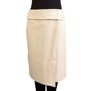 RARE Patrick Robinson Vintage Cream Wrap Pencil Skirt Made in Italy